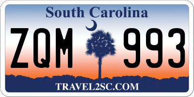 SC license plate ZQM993