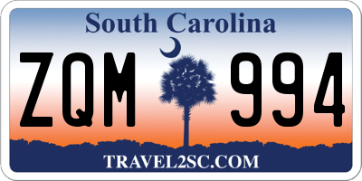 SC license plate ZQM994