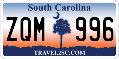 SC license plate ZQM996