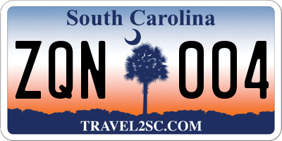 SC license plate ZQN004