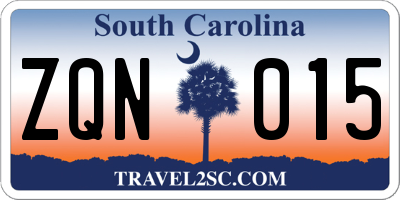 SC license plate ZQN015