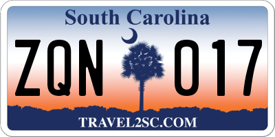 SC license plate ZQN017
