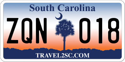 SC license plate ZQN018