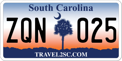 SC license plate ZQN025