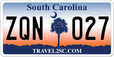 SC license plate ZQN027
