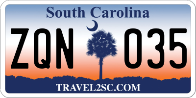 SC license plate ZQN035