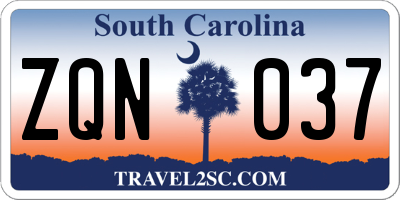 SC license plate ZQN037