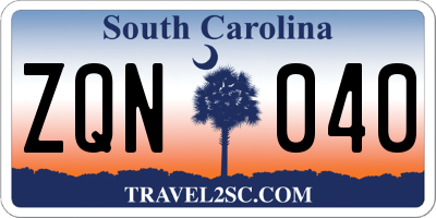 SC license plate ZQN040