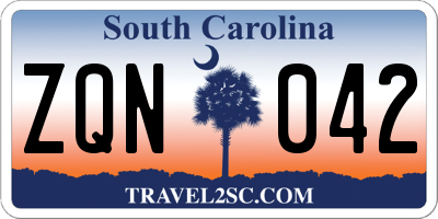 SC license plate ZQN042