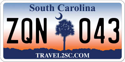 SC license plate ZQN043
