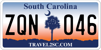 SC license plate ZQN046