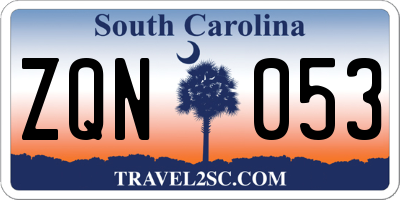 SC license plate ZQN053