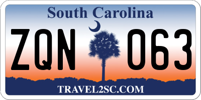 SC license plate ZQN063