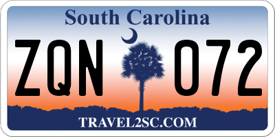 SC license plate ZQN072
