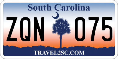 SC license plate ZQN075