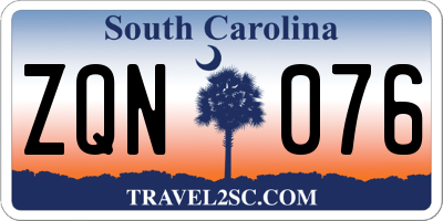 SC license plate ZQN076