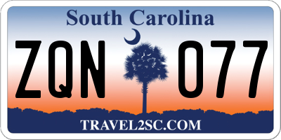 SC license plate ZQN077