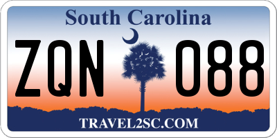 SC license plate ZQN088