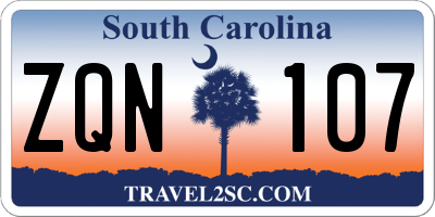 SC license plate ZQN107
