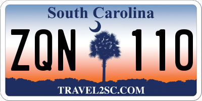 SC license plate ZQN110