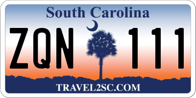 SC license plate ZQN111