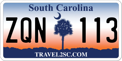 SC license plate ZQN113