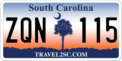 SC license plate ZQN115