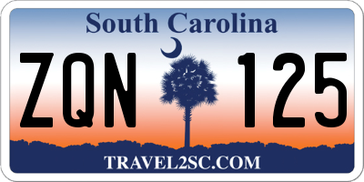SC license plate ZQN125