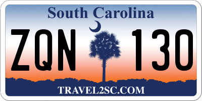 SC license plate ZQN130