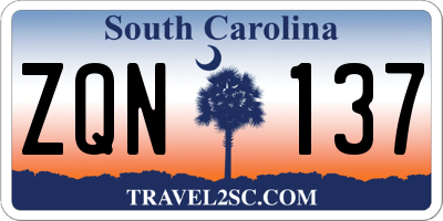 SC license plate ZQN137