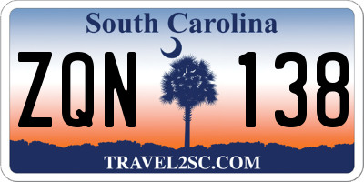 SC license plate ZQN138