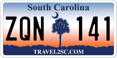 SC license plate ZQN141