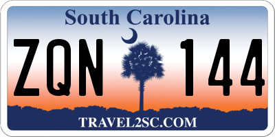 SC license plate ZQN144
