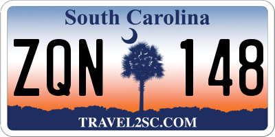 SC license plate ZQN148