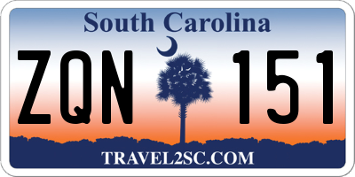 SC license plate ZQN151