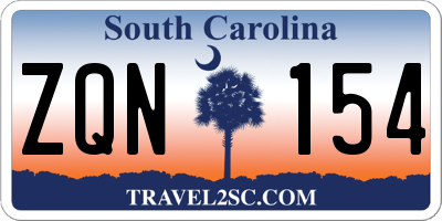 SC license plate ZQN154