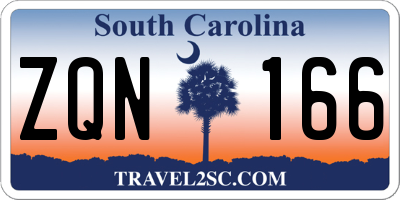 SC license plate ZQN166