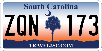 SC license plate ZQN173