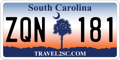 SC license plate ZQN181
