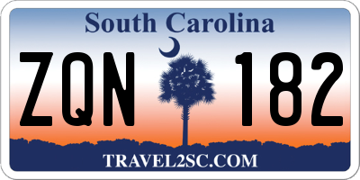 SC license plate ZQN182