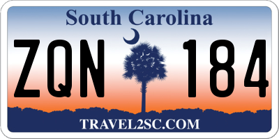 SC license plate ZQN184