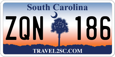 SC license plate ZQN186