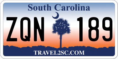 SC license plate ZQN189