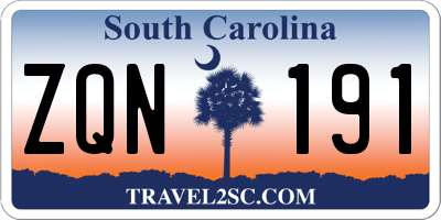 SC license plate ZQN191