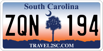 SC license plate ZQN194