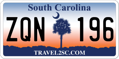 SC license plate ZQN196