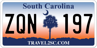 SC license plate ZQN197