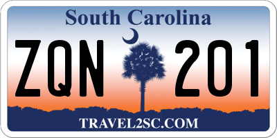 SC license plate ZQN201