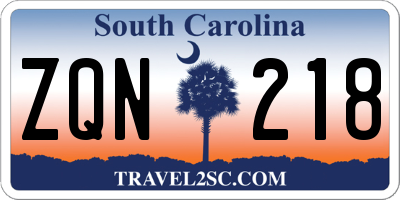 SC license plate ZQN218