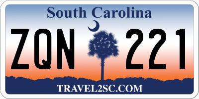 SC license plate ZQN221